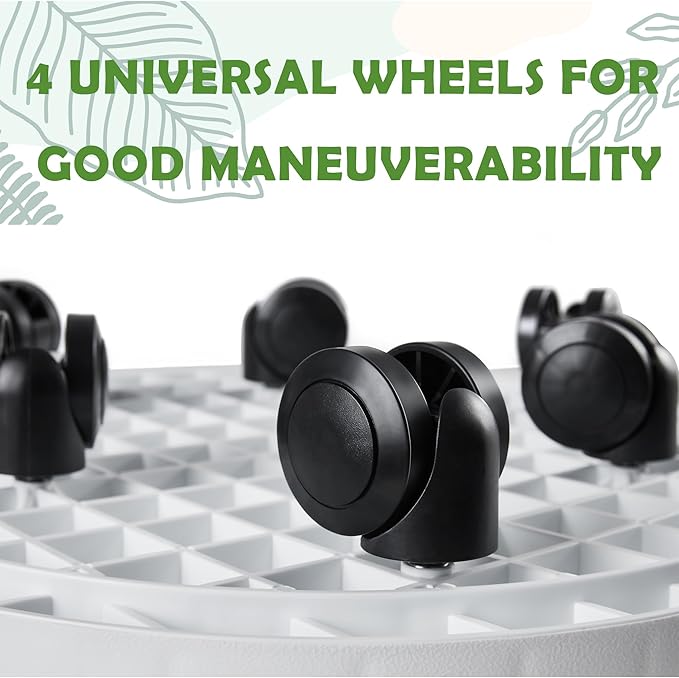 11 Inch Planter Caddies Rolling Saucer Caddy with Wheels, Heavy Duty Wheeled Stand for Potted Plant, Round Coaster Roller Base Tray with Casters, Flower Pot Dolly Holder for Indoor Outdoor