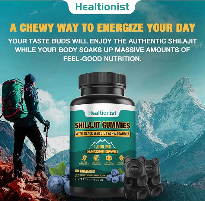 1 Packs 1000 MG Shilajit Supplement 85+ Trace 60 Counts