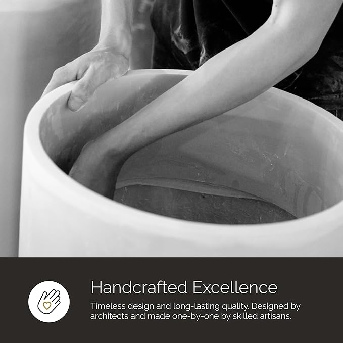 Reglito Cube Planter – Fiberglass Indoor/Outdoor and Weather-Resistant Large Planter (Grey Stone, 23.6" L x 23.6" W x 24.2" H)