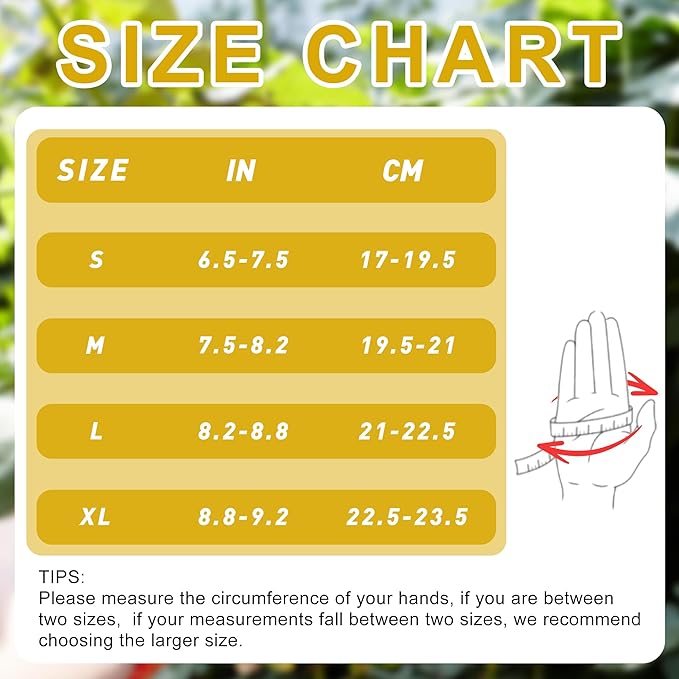 HANDLANDY Leather Work Gloves for Men & Women, Reinforced Durable Garden Gloves, Cowhide Working Glove for Gardening