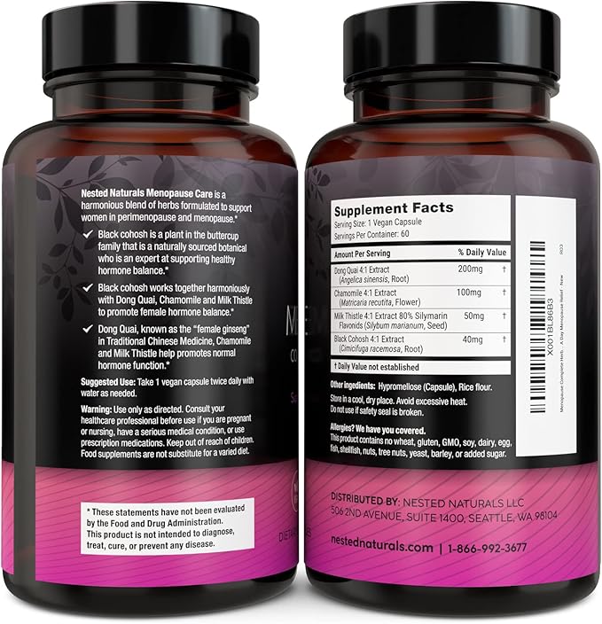 Nested Naturals Menopause Complete Herbal Care 60 Vegan