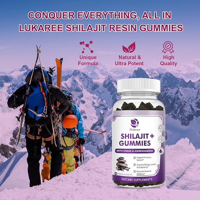 (2 Pack) Shilajit Gummies, Pure Himalayan D3 B12 B12 &