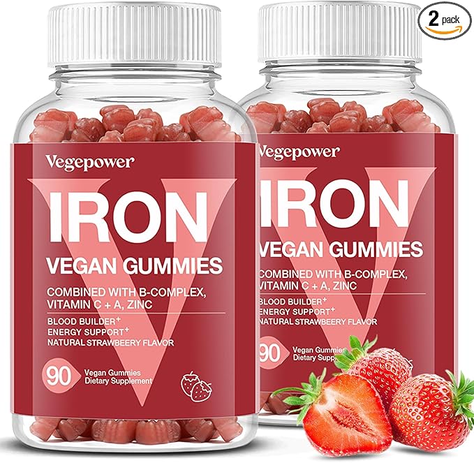 Iron Gummies Supplements for Women & Kids (180 Count,