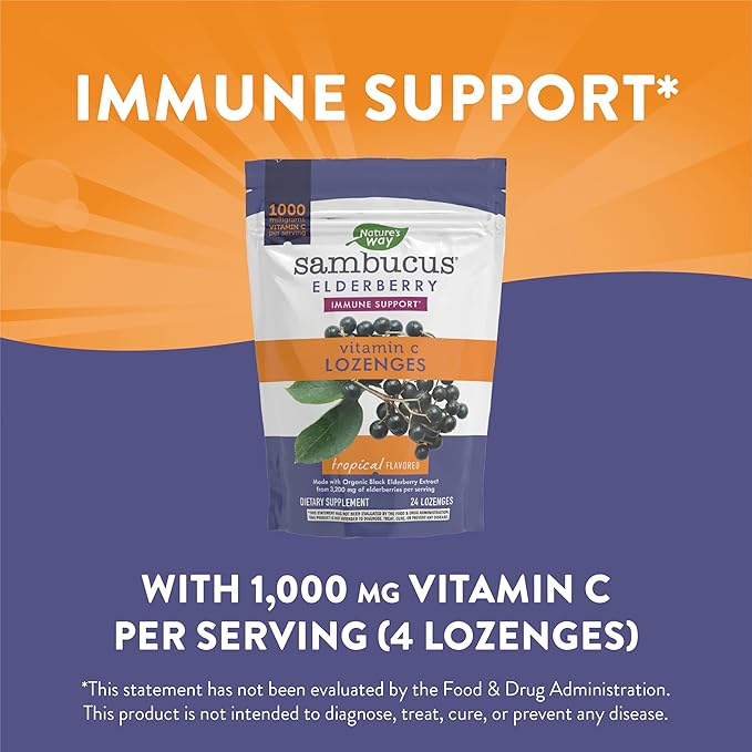Nature’s Way Sambucus Elderberry Lozenges, 1000 24 Count