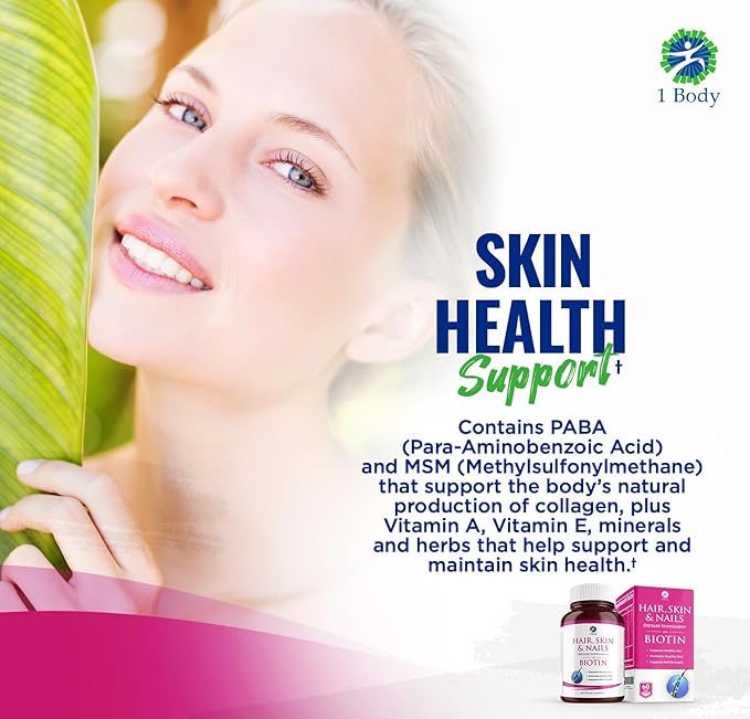 1 Body Hair Skin and Nails 26 Vitamins, 60 Vegan