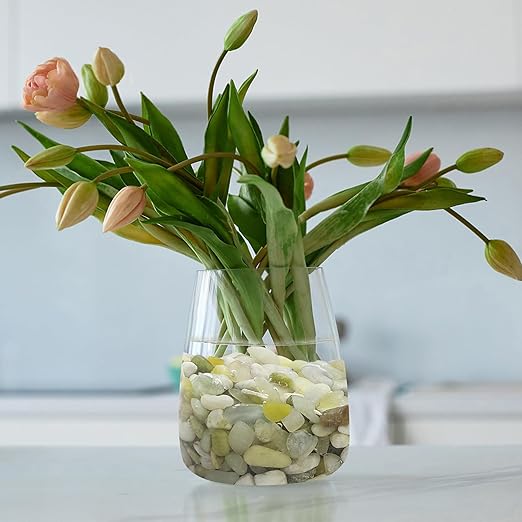 2LB Succulent Jade Pebbles for Indoor Plants, 3/8 Inch Natural Decorative Polished Stones, River Rocks for Landscaping,Vase, Flowerpot Decoration, Indoor Decoration and Garden Decoration