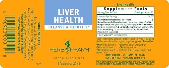 Herb Pharm Liver Health Herbal Formula 1 Ounce