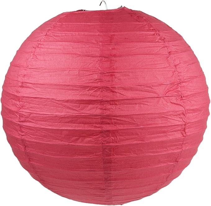 WYZworks - Round Paper Lanterns 10 Pack (Red, 16") - Hanging Paper Lanterns Lamp for Wedding, Birthday, Party and Home Decorations with 8", 10", 12", 14", 16" Option