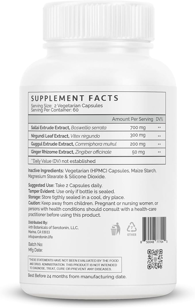 Guggul Capsules - 100% Natural, 60