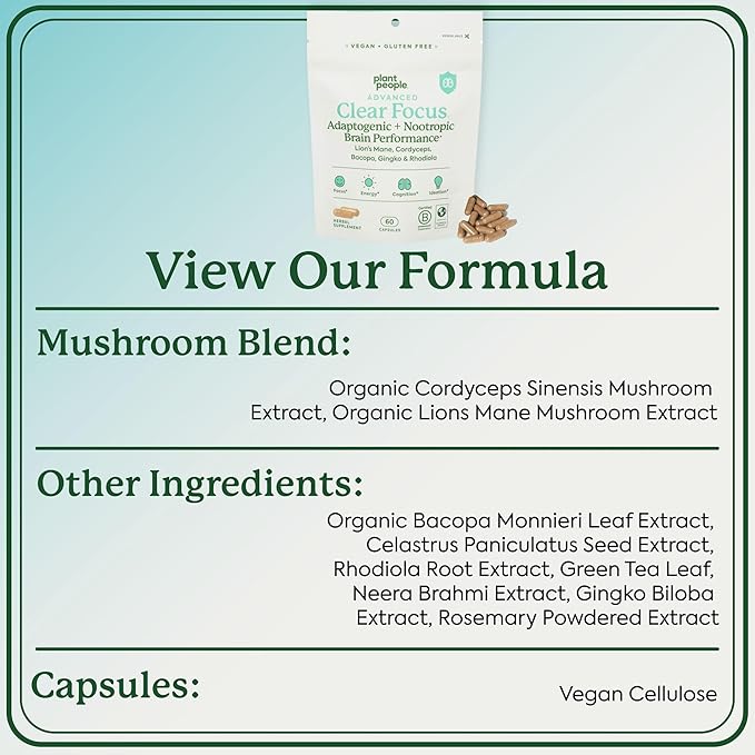 Plant People Herbal Supplement for Clear Focus Supplements|40 Capsules