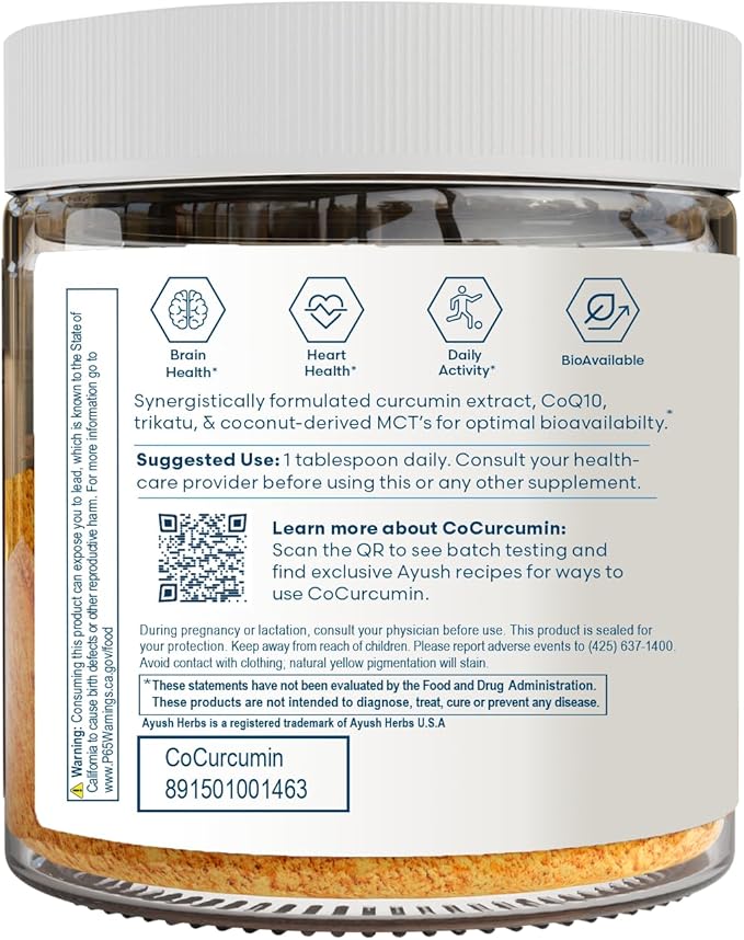Ayush Herbs CoCurcumin Powder, Highly Absorbable 5.2 Ounces