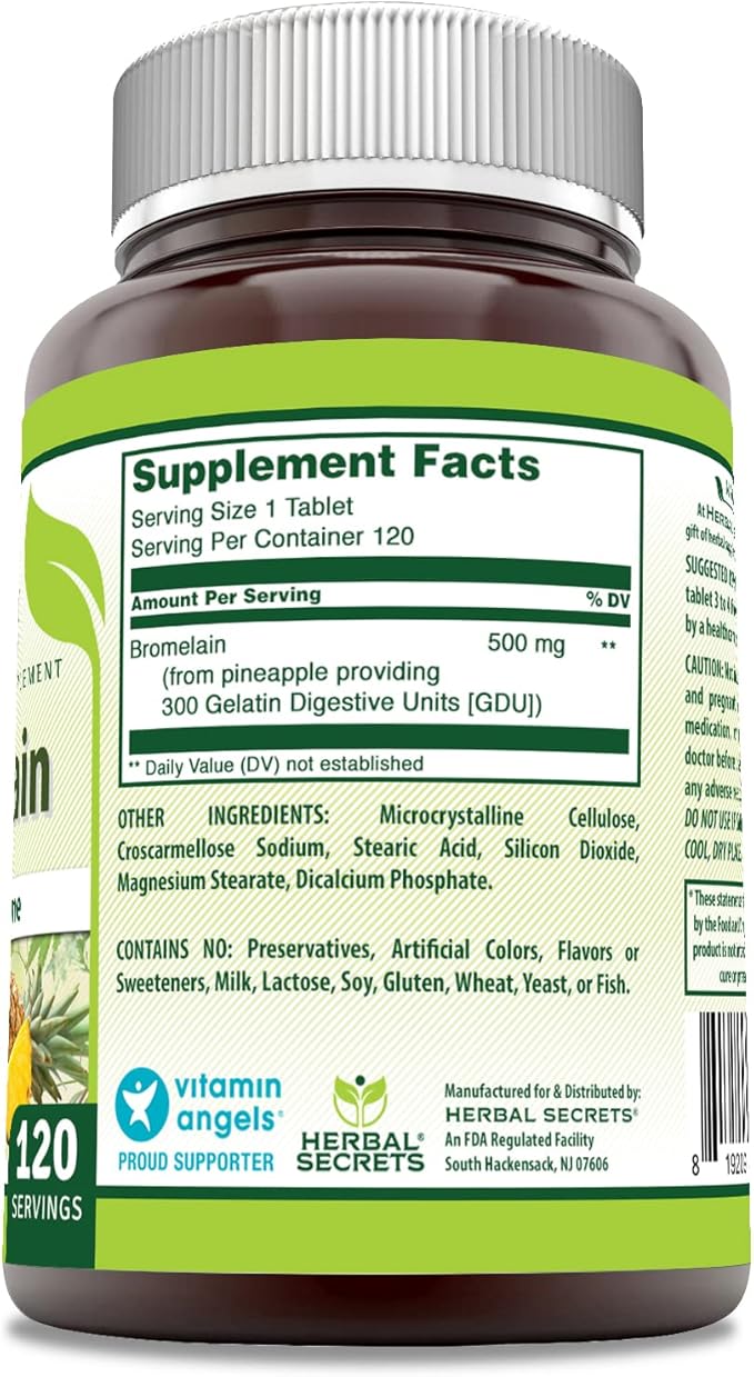 Herbal Secrets Bromelain 500 Mg 120 3 |