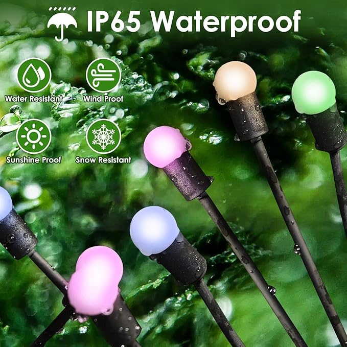 BOSSERN 2025 Solar Lights Outdoor Waterproof, 6 Pack Solar Garden Lights, Solar Firefly Lights Waterproof, Solar Twinkle Swaying Fairy Light for Yard Patio Pathway Garden Decoration (Multi Color)