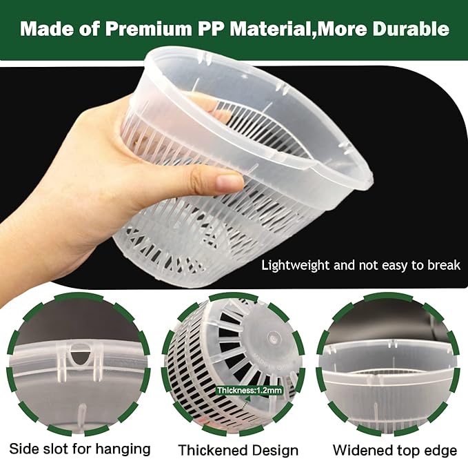 12Pcs Orchid Pot, 3 Each of 4.5, 5.5, 6.3 and 7.5 Inch Orchid Pots with Holes, Clear Orchid Pots for Repotting, Plastic Flower Plant Pot Indoor Outdoor Use(3 Each of 4.5,5.5, 6.3,7.5in)