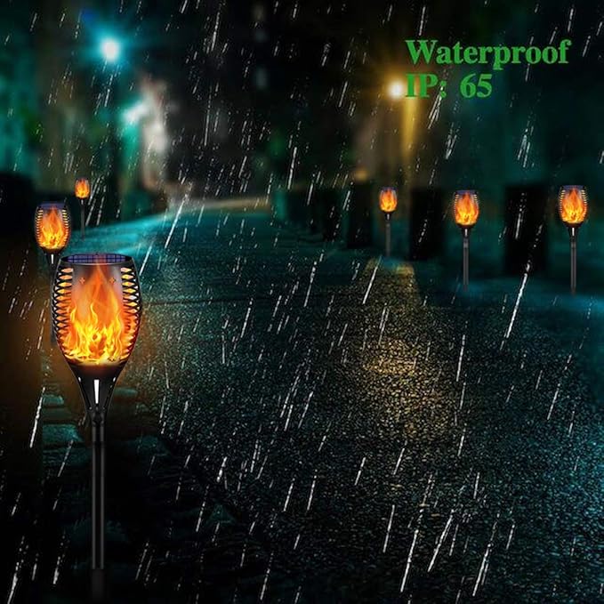 YoungPower 43'' Large Solar Torch Lights Flickering Flames Torches, Waterproof Outdoor Flame Decoration Lighting for Yard Driveway, 2P