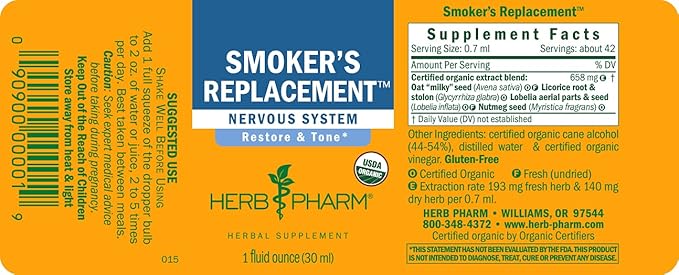 Herb Pharm Smoker's Replacement Liquid Herbal 1 Ounce