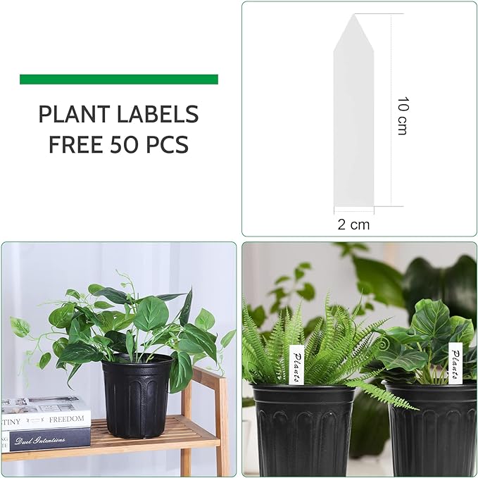 JERIA 50-Pack 1 Gallon Flexible Plant Nursery Pots with 50Pcs Plant Labels,Thickened Soft Plastic Seedling Pots,Seed Starting Pot Flower Plant Container for Succulents,Seedlings