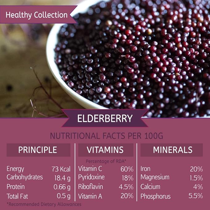 Dried Elderberries - 1 lb -