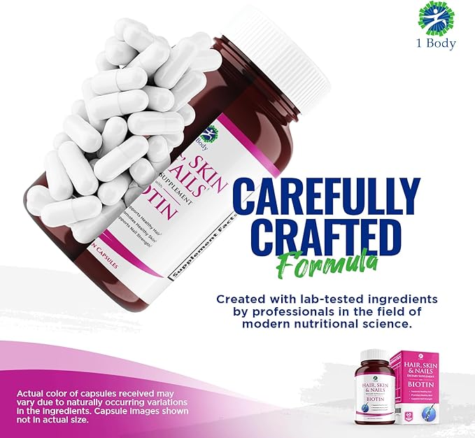 1 Body Hair Skin and Nails 26 Vitamins, 60 Vegan