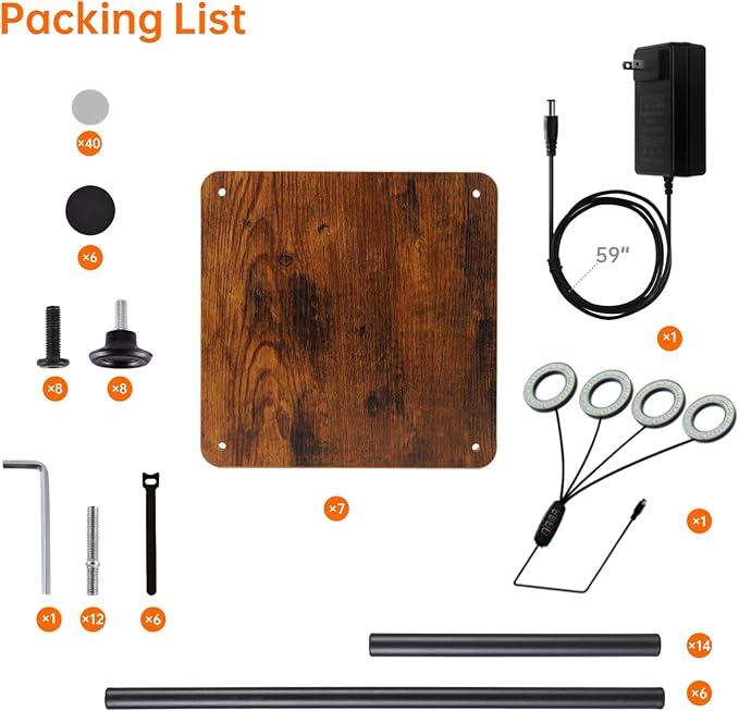 Plant Stand Indoor with Grow Light, 33" High Indoor Plant Shelf, 7 Tier Flower Stand with Plant Light Full Spectrum, Metal Plant Holder with Light, laddered Plant Rack for Home, Corner