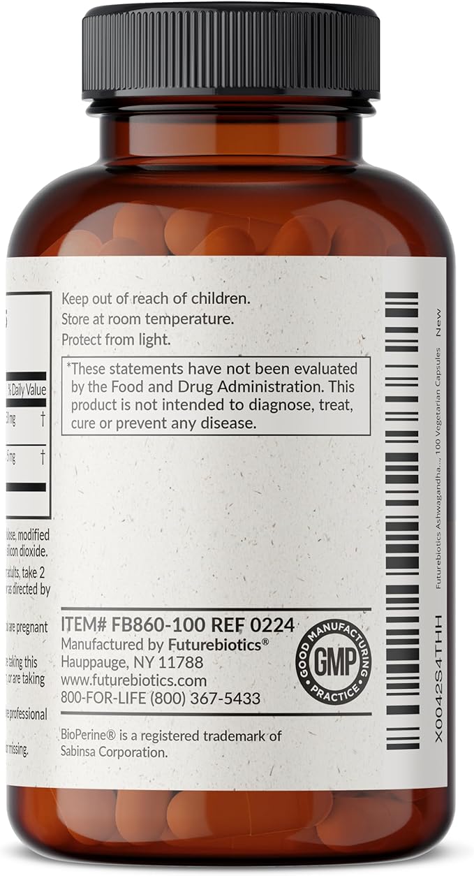 Futurebiotics Ashwagandha Extra Strength Stress & 100 Vegetarian