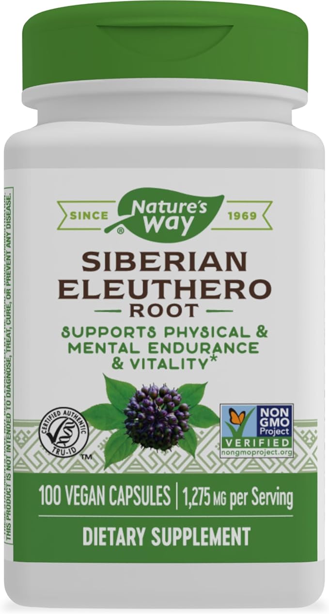 Nature's Way Premium Herbal Siberian Eleuthero 1,125mg per 100 Capsules
