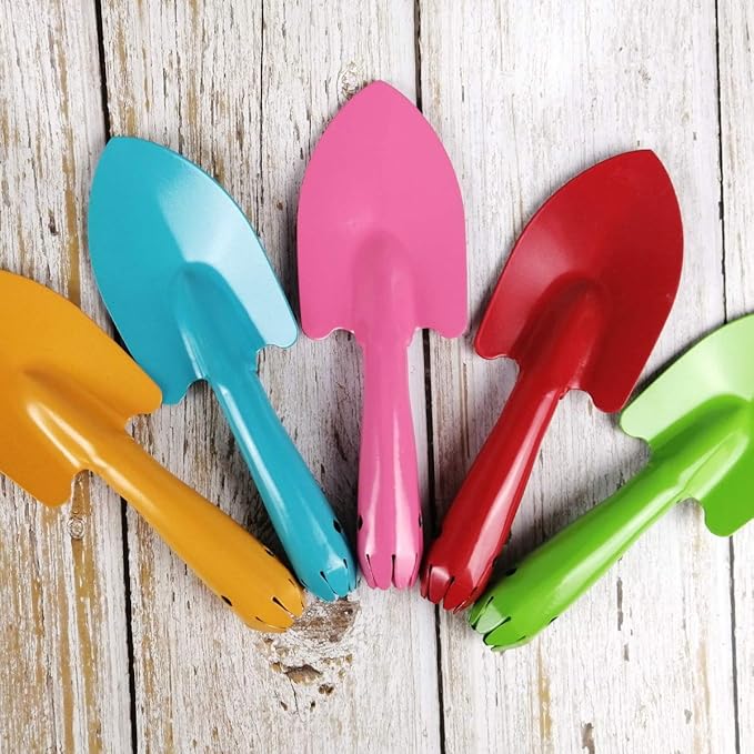 Mini Colorful Trowel Metal Garden Hand Shovels, 10 pcs Garden Tools for Kids Teens Adults Soil Planting Sand Box