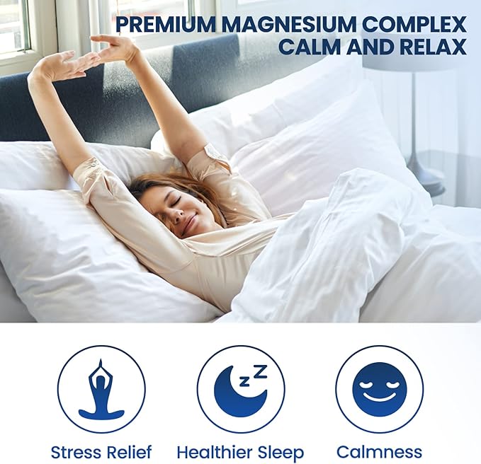 (2 Pack) Magnesium Glycinate, Citrate, Malate 500mg with B6-Support Calm,