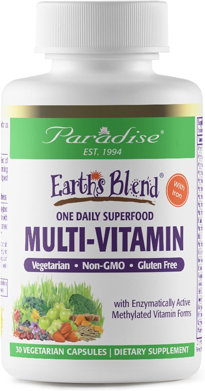 Paradise Herbs, Earth's Blend, Multivitamin, 48 Organic B12, C, K2, Daily 30