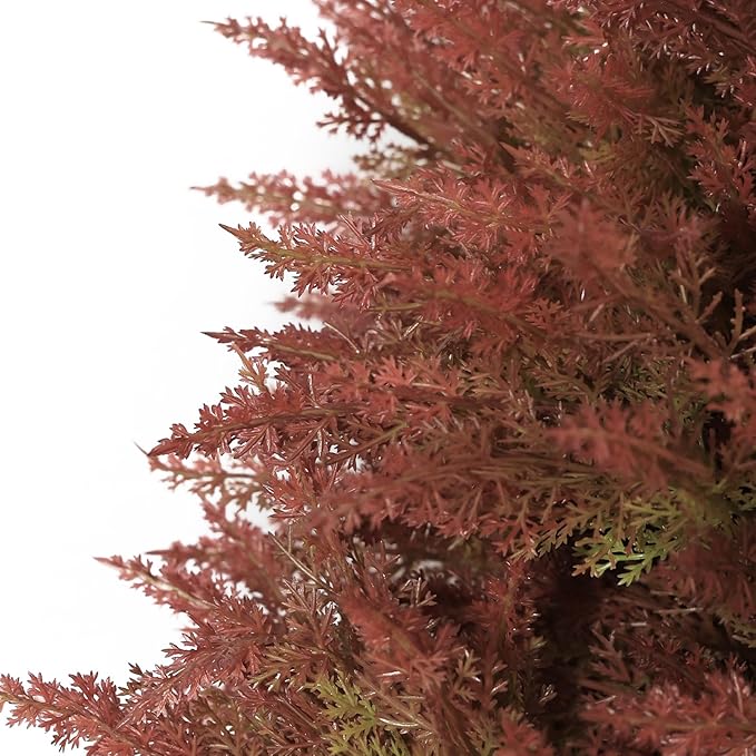 24" Artificial Cedar Topiary Ball Bushes, Set of 2 UV Resistant Fake Trees Outdoor Shrubs with Stake, Weatherproof Faux Plants for Planter, Front Porch, Garden, Yard, Patio Fall Decor