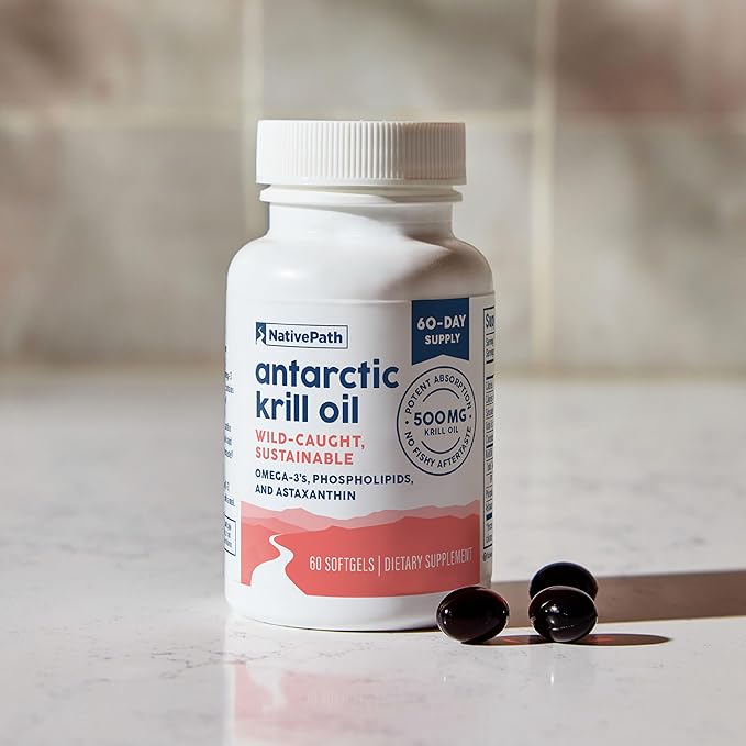 NativePath Antarctic Krill Oil 3 Krill 500mg Softgels 3 Supplement 60 ct