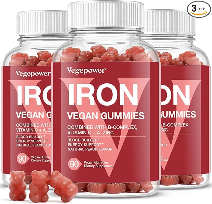 Iron Gummies Supplements for Women & Kids Flavor(3 Packs)