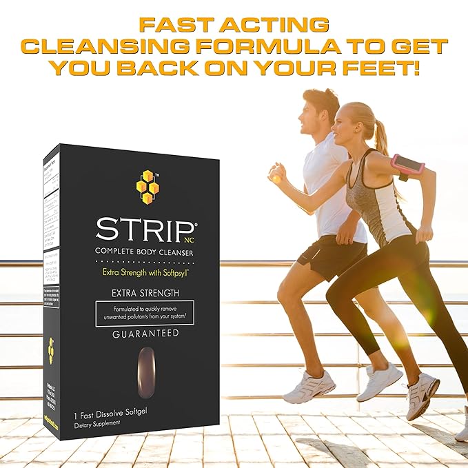 Wellgenix Strip NC Complete Body Cleanser, Premium Body Cleanse, Herbal Detox Cleanse to Flush Your System, One Hour Toxin Removal, 1 Fast Acting Softgel