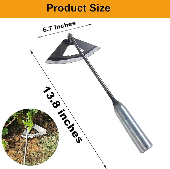 Garden Tools Hollow Hoe, All-Steel Hardened Hollow Hoe, Sharp Garden Edger Weeder, Durable Gardening Hoe Hand Tool Weed Puller Accessories for Backyard Weeding, Soil Loosening, Farm Planting (2PCS)