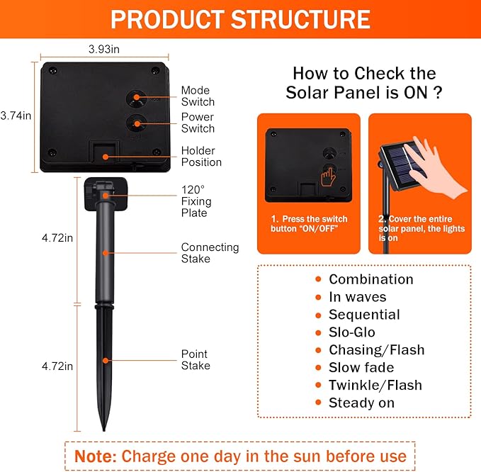 Orange Halloween Lights, 2 Pack Each 75.5Ft 200 LED Orange String Lights Outdoor, 8 Modes Solar Orange Lights for Thanksgiving Yard Tree Fall Christmas Halloween Decoration