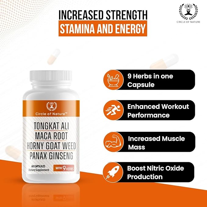 Men's Supplement with Horny Goat Weed, 9 Herbs, 60 Capsules