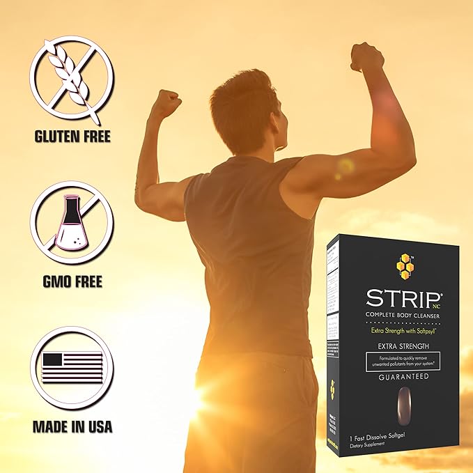 Wellgenix Strip NC Complete Body Cleanser, Premium Body Cleanse, Herbal Detox Cleanse to Flush Your System, One Hour Toxin Removal, 1 Fast Acting Softgel