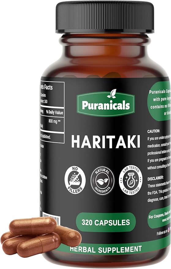 Haritaki Premium 320 Capsules Immunity Booster 800 mg 100% Pure