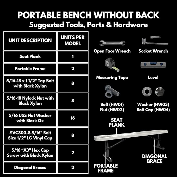 Heavy-Duty Portable Outdoor Bench Thermoplastic Coated, Expanded Metal, Commercial-Grade Seating, Made in America (Portable Without Back, 6 Ft, Burgundy)