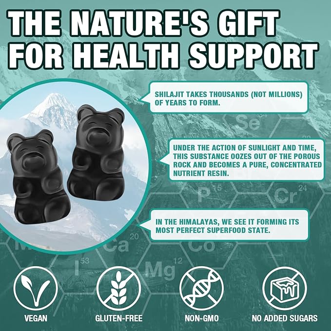 1 Packs 1000 MG Shilajit Supplement 85+ Trace 60 Counts