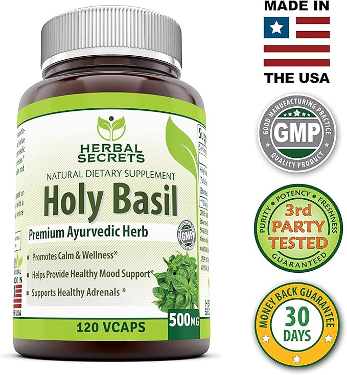 Herbal Secrets Holy Basil 1000 Mg (120 Count 3 Pack)