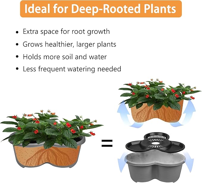 VECELO 5 Tier Vertical Garden Planter, Self Watering Stackable Planters with Wheels for Strawberries, Herbs, Flowers, Vegetables, Dark Gray