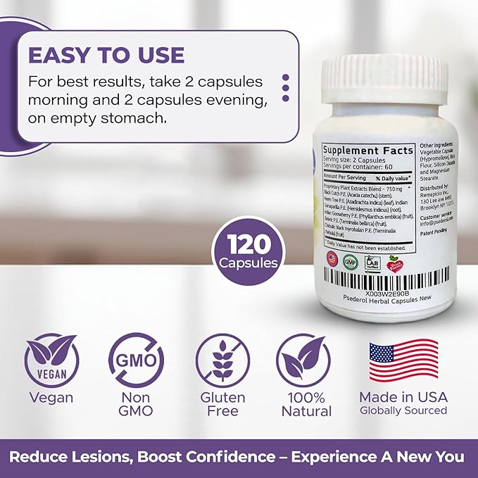 Psoriasis Support for Skin, 120 Herbal 6 Antioxidant