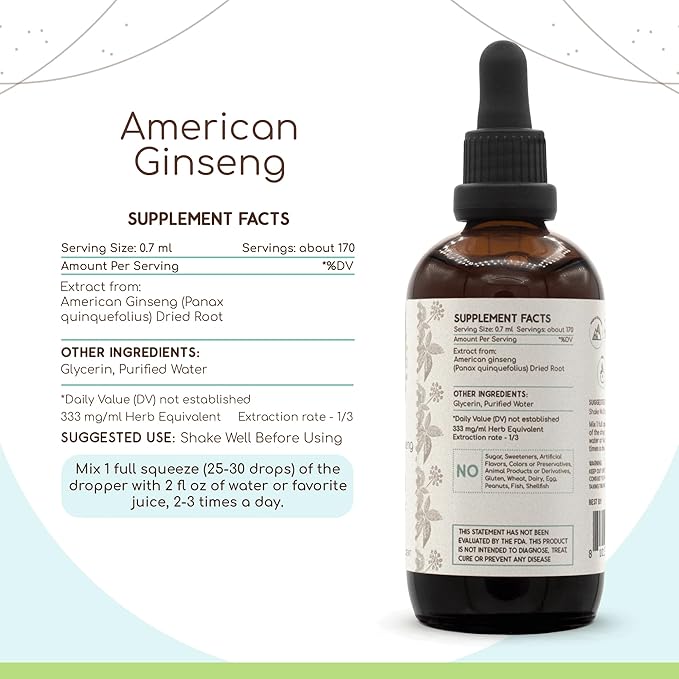 American Ginseng B120 (2pcs) Alcohol-Free Herbal (2x4 fl