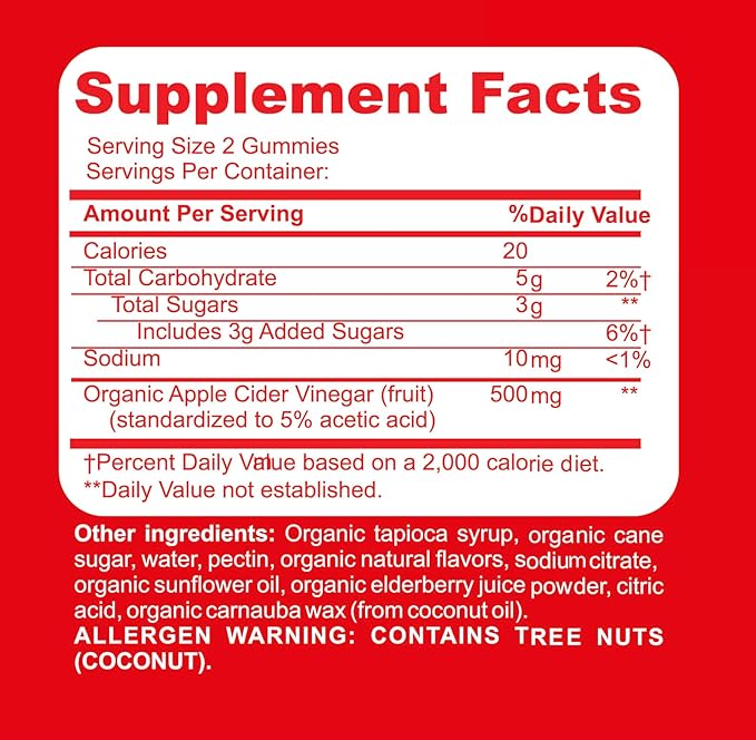 Organic Kids Apple Cider Vinegar Gummies 60 Day