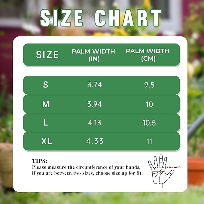 HANDLANDY Women Gardening Gloves, Thorn Proof Breathable Ladies Rose Pruning Long Gauntlet Floral Print Garden Yard Gloves, Gift for Gardeners (Green, S)