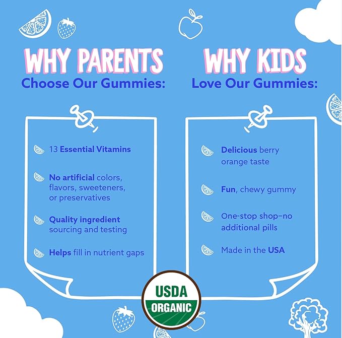 USDA Organic Kids Multivitamin Gummies by 60 Kids