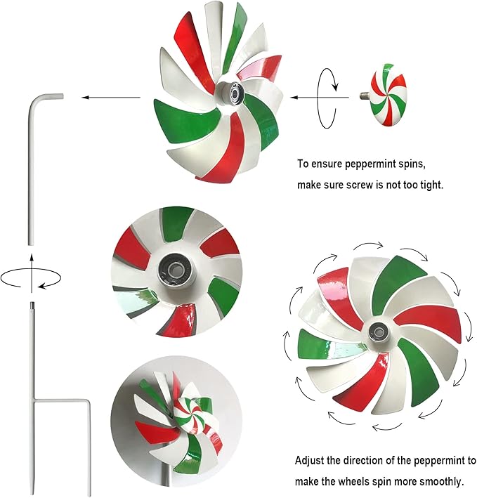 Windmill Decoration,Outdoor Metal Stakes, Wind Catcher Spinner Garden Stakes, Outdoor Wind Spinners, Yard Patio Decoration, Set of 3