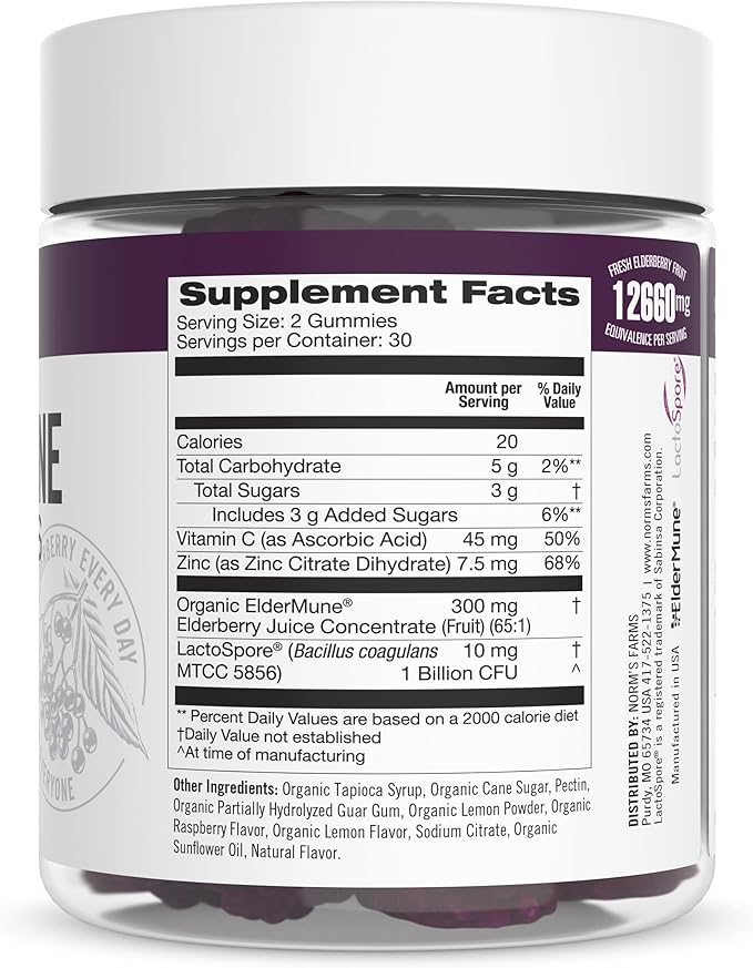 Norm's Farms Daily Immune and ElderKids 120 Gummies